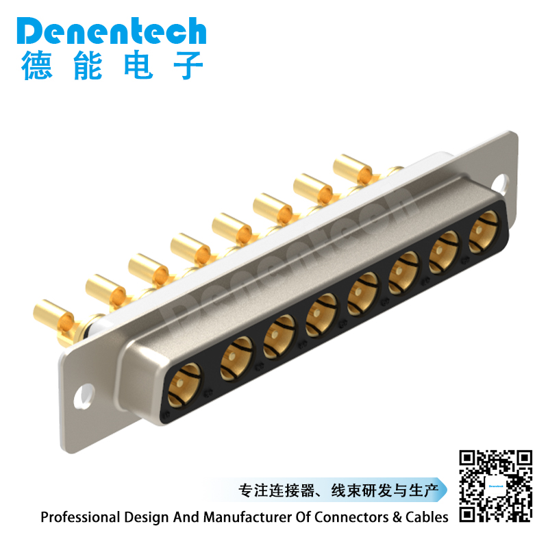 Denentech high quality 8W8 high power DB connector female coaxial pcb power connector solder d-sub connector